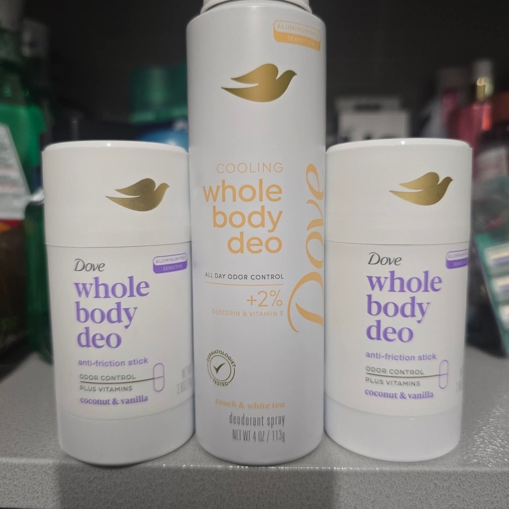 Dove Cooling Whole Body Deo Set - White and Gold